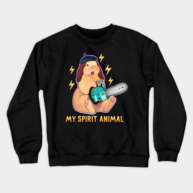 Rabbit with chainsaw my spirit animal Crewneck Sweatshirt by Meakm